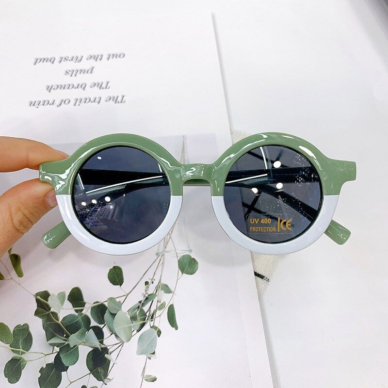 Fashion Splice color Round Kids Sunglasses Kids Girls Boys Sunglasses Goggle Shades Eyewear