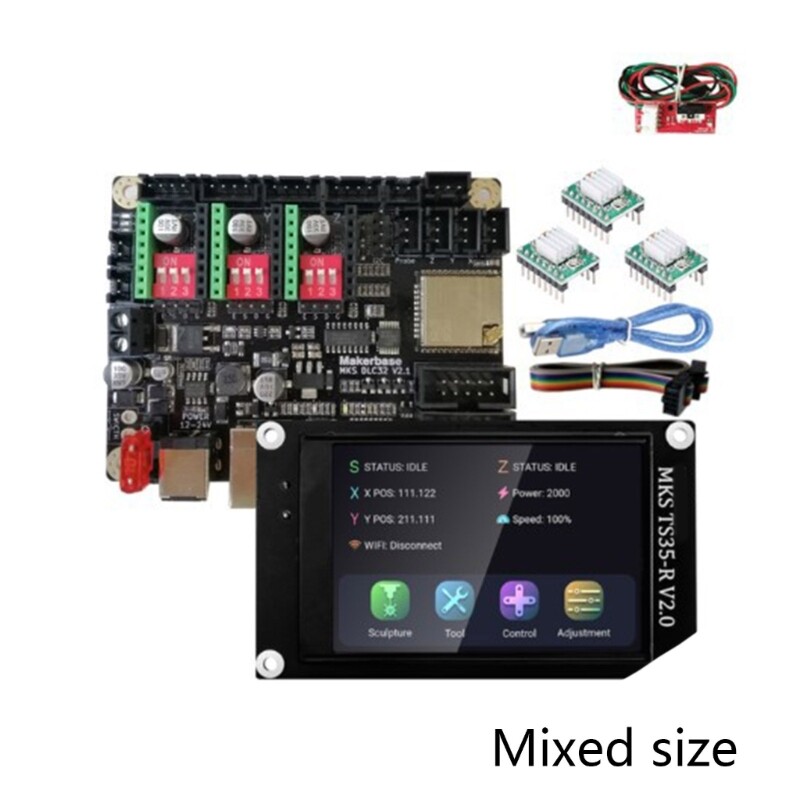 【Hàng mới】 Bộ điều khiển ngoại tuyến Bộ điều khiển màn hình LCD màn hình cảm ứng TS35-R cho Makerbase Mks Dlc32 V2.1 cho bo mạch chủ máy khắc 3D