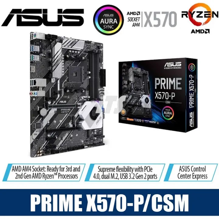 Asus Prime X570 P Csm Amd Am4 Atx Mainboard Ryzen 3 5 7 Ready Lazada