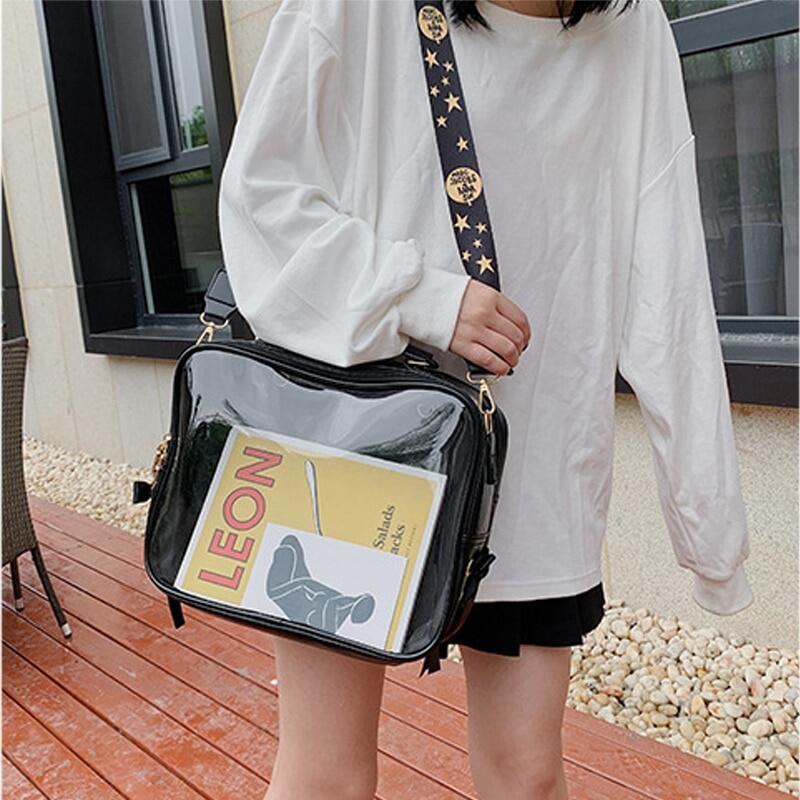 New Ita Bag Cute Backpack Women Clear Front Pocket Transparent Rucksack Bag Pack