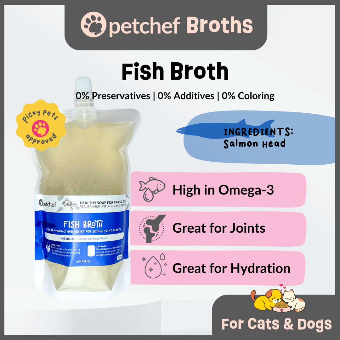 Petchef Fish Broth for Cats Dogs 100% Natural Ingredient
