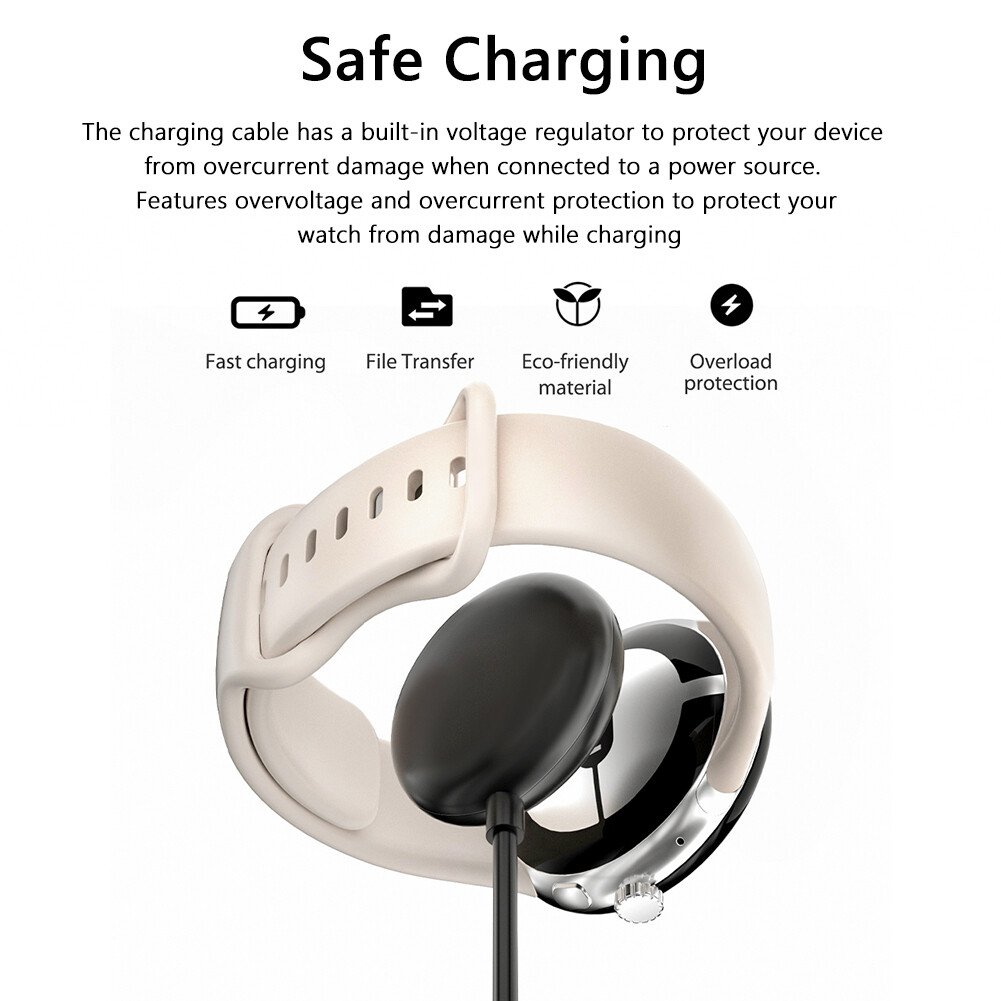 1m Magnetic Charger 5V 1A USB/Type-C Wireless Magnetic Charging Cable Smart Watch Accessories Replacement for Google Pixel Watch 2022