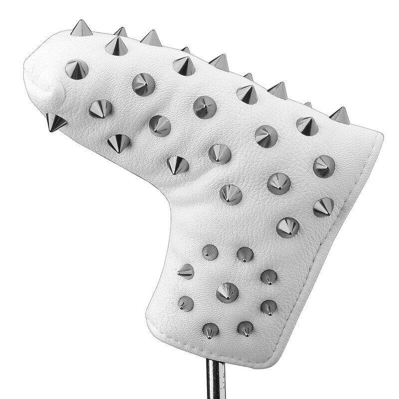 Golf Headcover for Blade Putter Rivets PU Leather Closure Golf Head Covers Golf Putter Cover