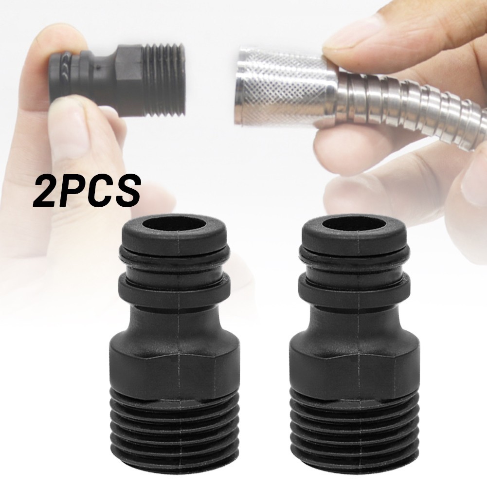 2× 1/2inch✅Threaded Tap Adaptor Garden Water Hose Quick Pipe Connector Fitting