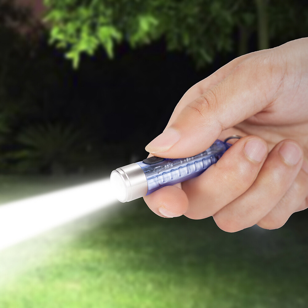 Đèn Pin Móc Khóa Mini LED SST20 Cắm Trại Đèn Tím UV 400lm Chống Nước