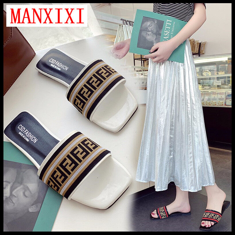 MANXIXI Brand Fashion Beautiful Sandals Street INS Style Leisure Cute Big Size Slippers For Women (Size 35-42)