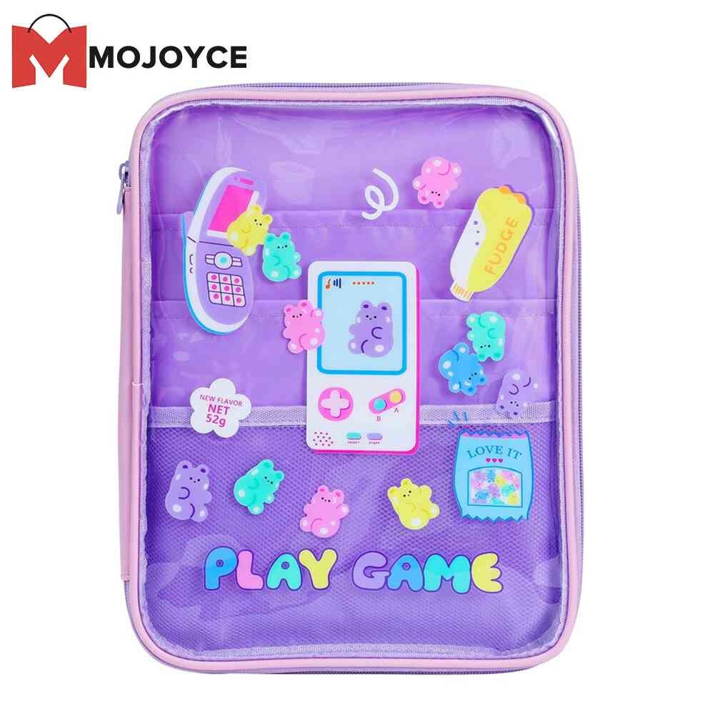 MOJOYCE Cute Cartoon Print Tablet Transparent Pouch for iPad Pro 11 Storage Bags