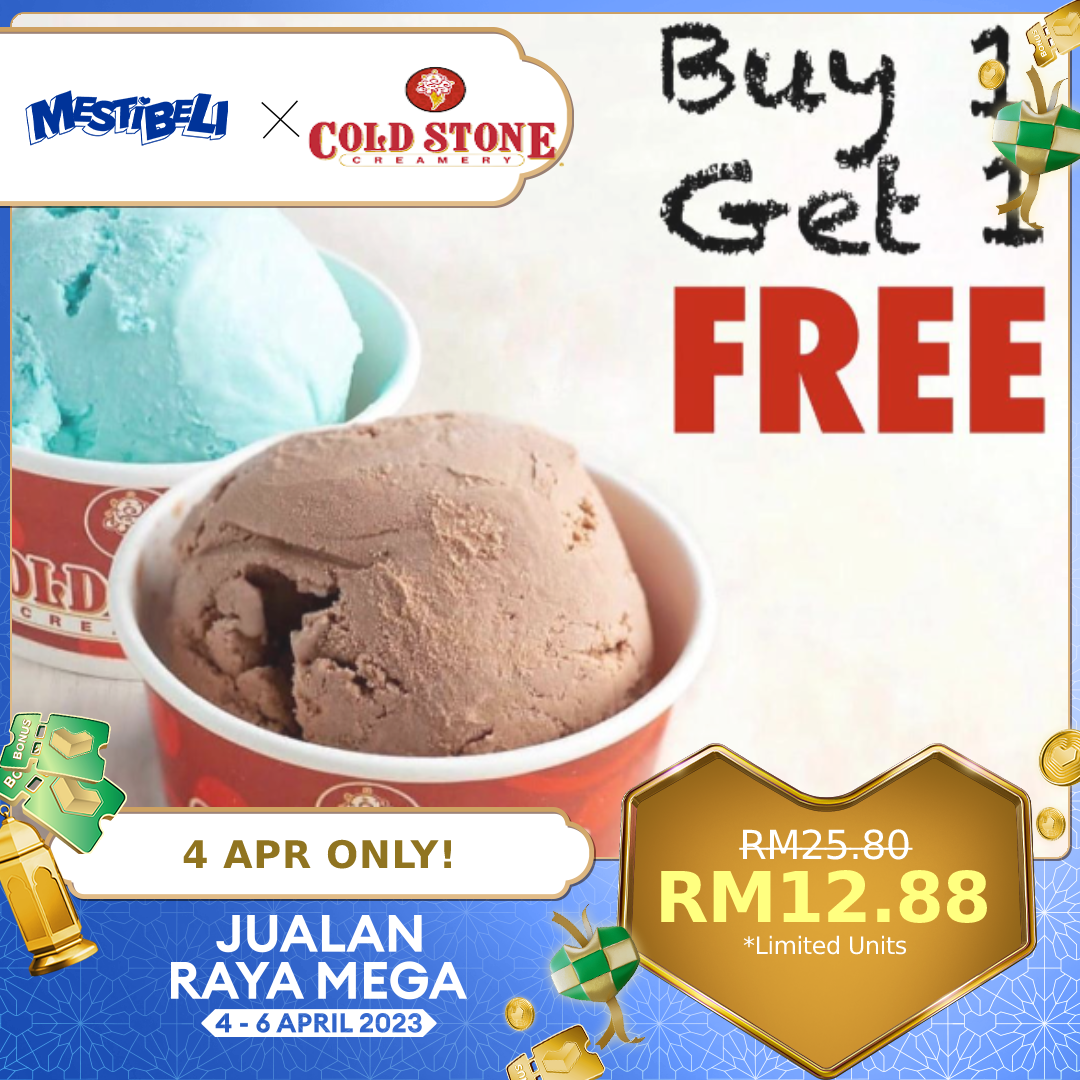 COLD STONE CREAMERY: 'Like it' size Buy1 Free1 (Single flavour) [Take ...