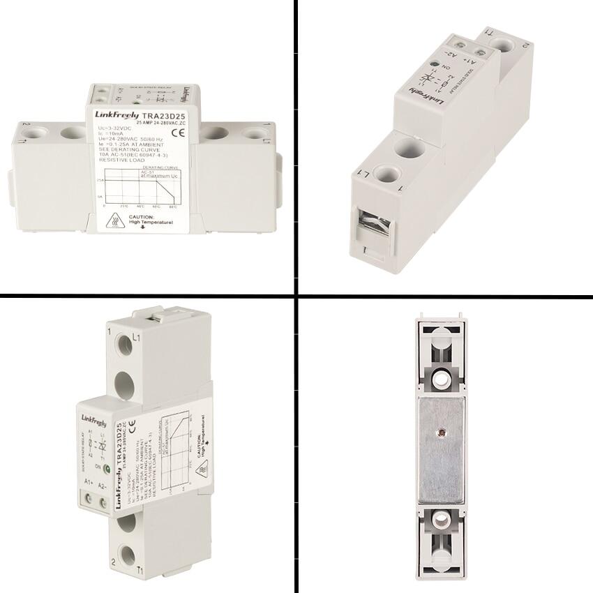 Tra23d25 25a Mini Smart Auto Solid State Relay Module Dc To Ac 3v 3.3v 5v 12v 24vdc In Out 24-280vac Voltage Ssr Relay Board