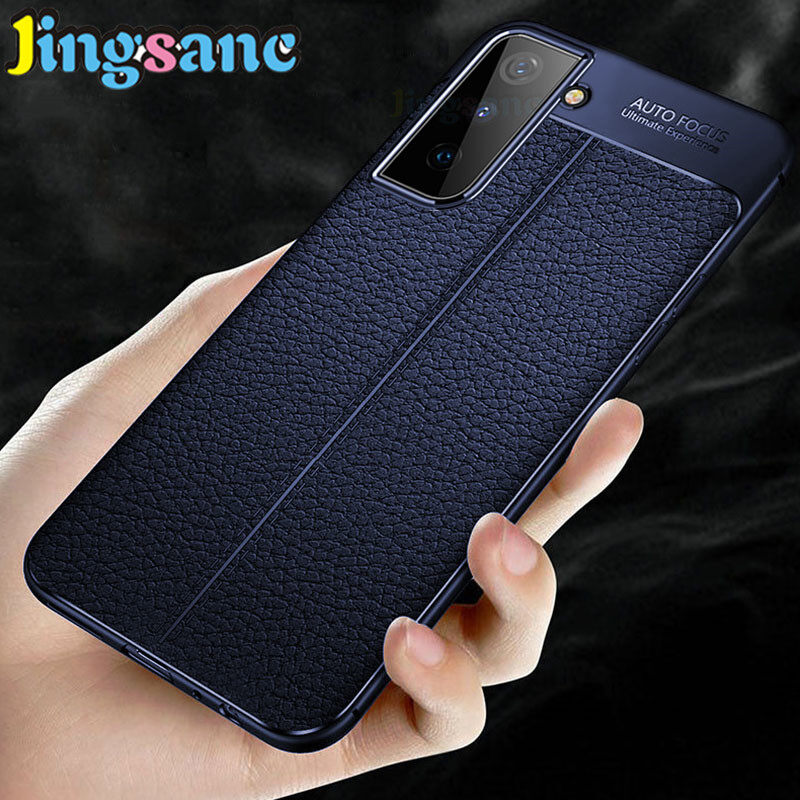 Jingsanc For Samsung Galaxy S21 FE 5G/S21 5G/S21+ 5G/S21 Plus 5G/S21 Ultra 5G Phone Case Luxury Soft TPU Silicone Leather Patten Business Camera Protection Back Casing Cover