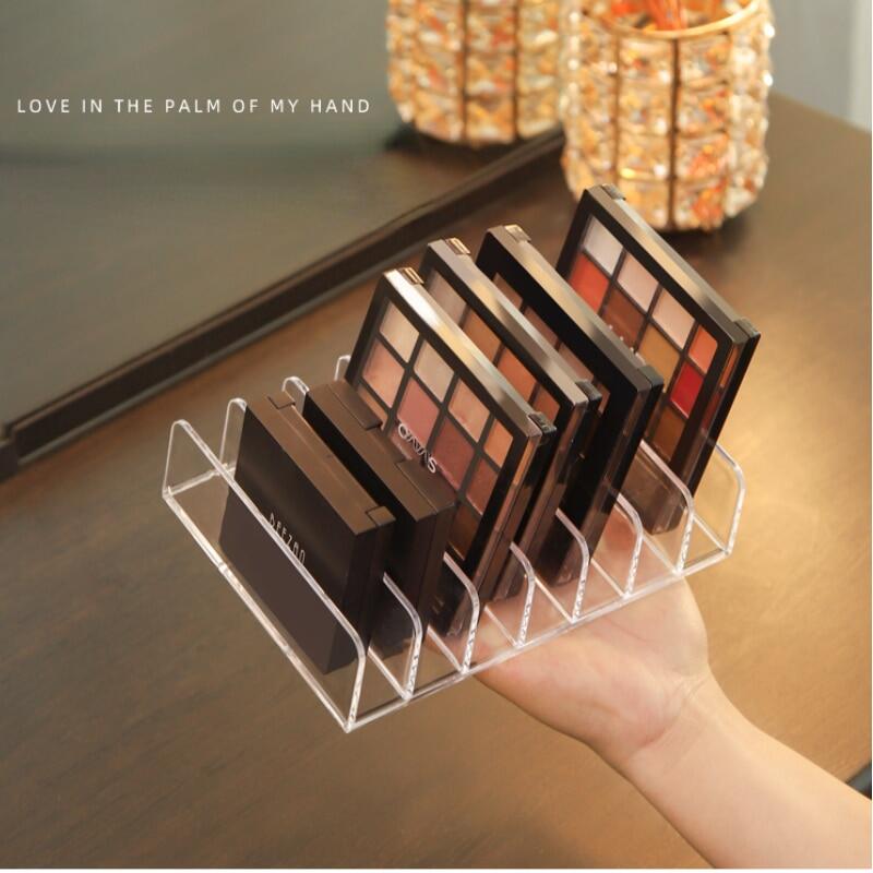 Compact Eyeshadow Palette Organizer Display Tray Acrylic 7 Grids Storage Box Cosmetics Rack Makeup Tools Holder Drawer Organizer