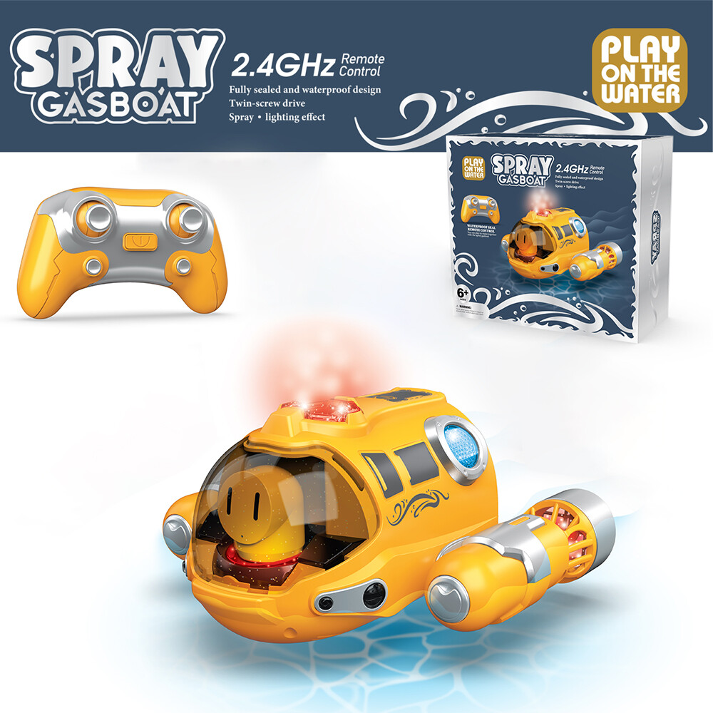 Kmoist 2.4G RC Boat Remote control spray powerboat Twin propeller remote control boat with lights Kids Speedboat Toys for Boys Birthday Gift for Kid Teen Boy and Girl