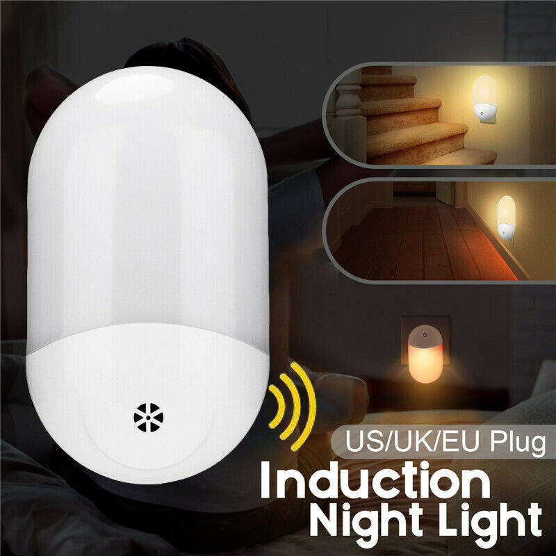 Tự Động LED Night Light Tường Cắm Trong Dusk Để Bình Minh Cảm Biến Ánh Sáng Đèn Trắng Ấm UK/EU Cắm