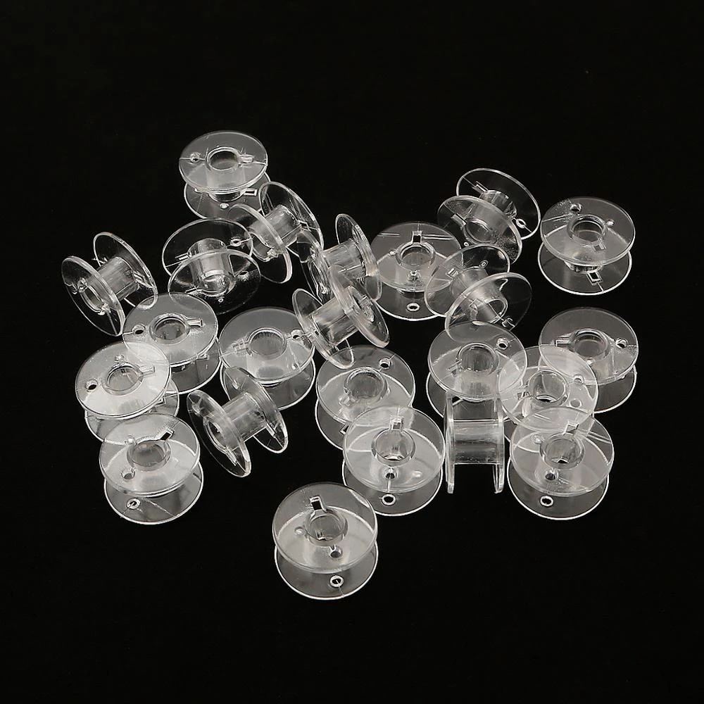 30Pcs Transparent Sewing Machine Spools Home Plastic Empty Spool Bobbins Sewing Tool Accessories