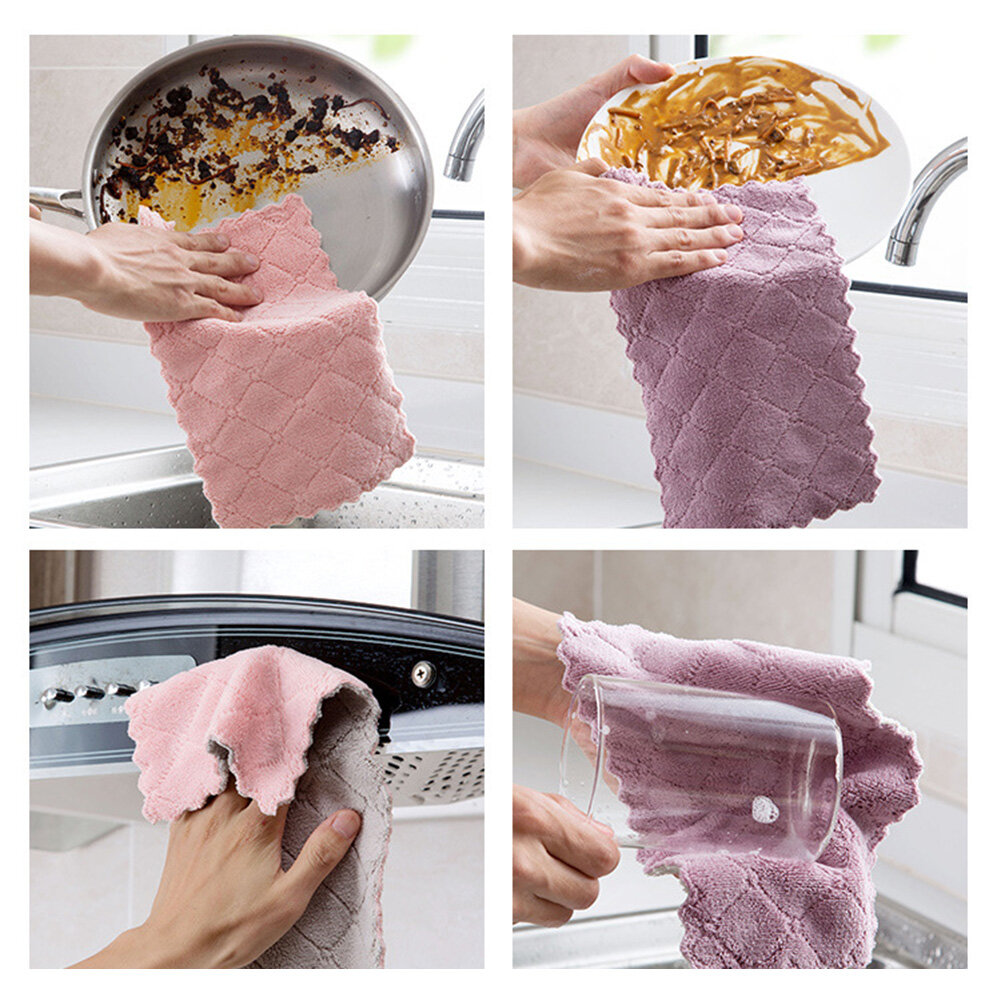 Microfiber Kitchen Dish Cloth Super Absorbent High-Efficiency Tableware Towel Kitchen Tools Household Cleaning Cloths