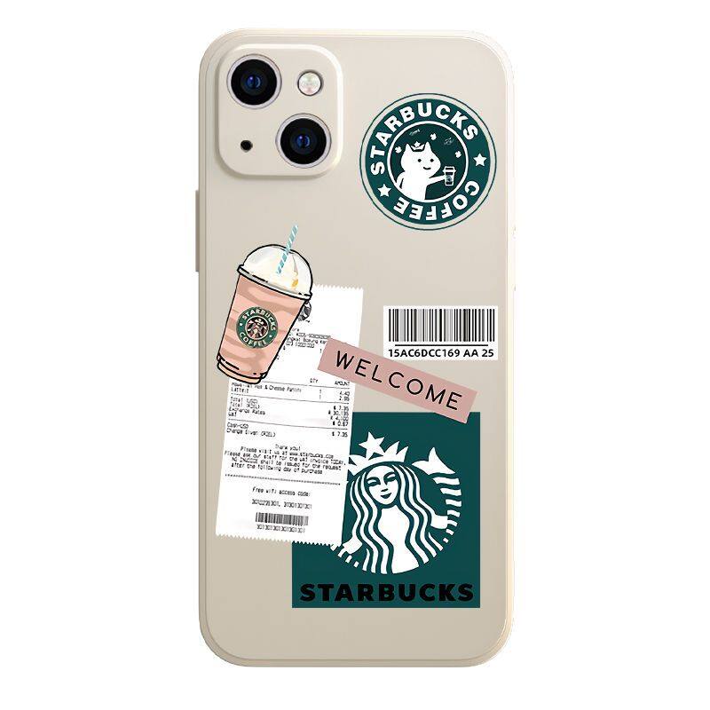 Starbuck IPhone Case Starbuck IPhone13ProMax Apple 12 Mobile Phone Case 11 Tide Xs Female X Anti-fall 7plus Straight Edge Silicone SE
