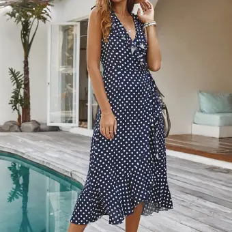 polka dot boho dress