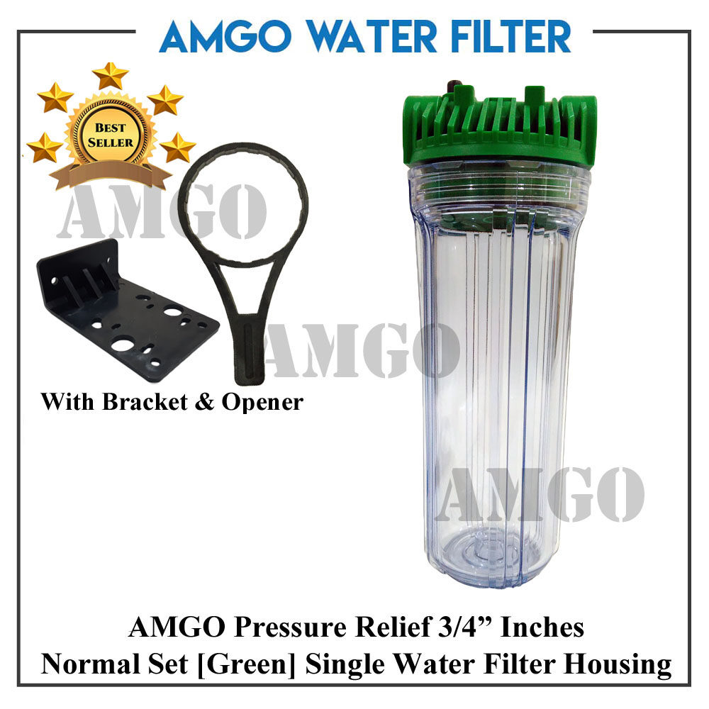AMGO 3/4 inches Pressure Relief Normal Set (Green) Single Filter,Water