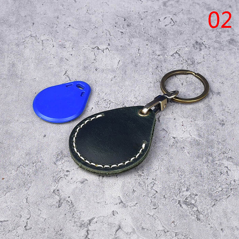 Cong Móc Khóa Da Cổ Điển Hộp Đựng Thẻ Truy Cập Hộp Đựng Thẻ Hình Chữ Nhật