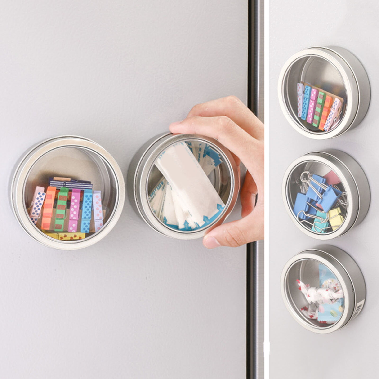 Refrigerator Magnetic Storage Box Refrigerator Side Storage Box Multipurpose Magnetic Storage Box Organize Kitchen Supplies Fridge Microwave Side Holder Dustproof Removable Heavy Duty