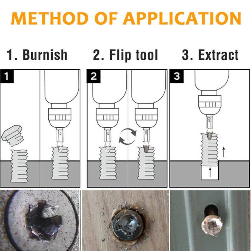 KIPRUN 6 PCS Damaged Screw Extractor Drill Bit Set Stripped Easily Take Out Broken Screw Bolt Remover Extractor Demolition Tools