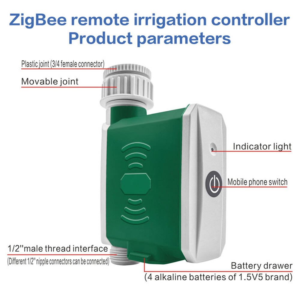 Smart Sensor Tuya ZigBee Watering Timer Drip Irrigation Controller Automatic Garden Watering System APP Control Compatible with Amazon Alexa and Google Assistant for Voice Control