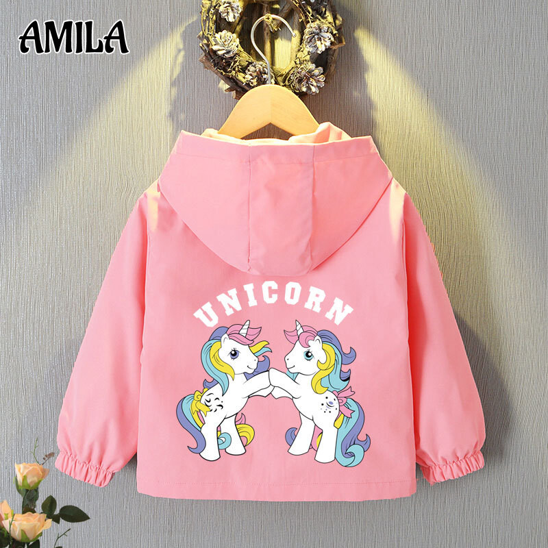 AMILA Girls' Coat New Style Korean Style Casual Tops for Little Girls