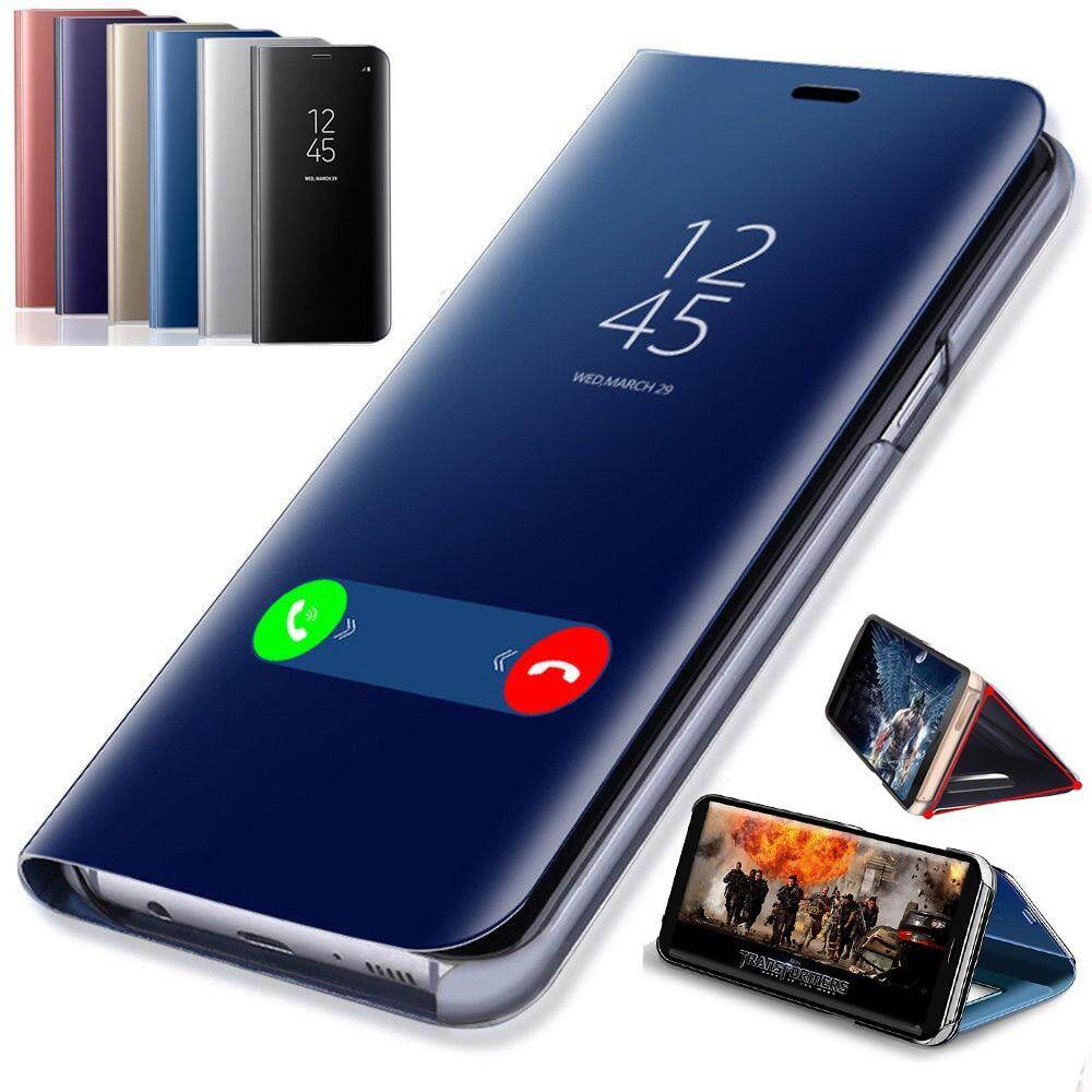 Dành Cho Samsung Galaxy Note 8 Ốp Điện Thoại Ốp Lưng Trong Suốt Thông Minh Chân Đế Lật Ốp Gương