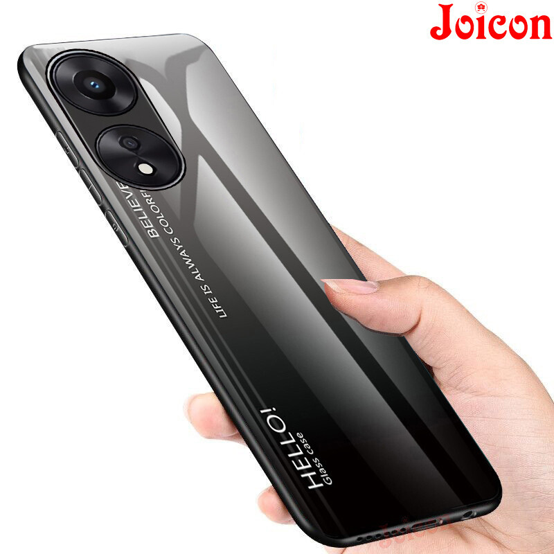 Casing OPPO A98 A78 5G Case OPPO A60 A58 A38 A18 Phone Case OPPO A94 2021 OPPO A95 A74 4G Case Fashion Luxury Gradient Tempered Glass Case Soft TPU Frame Anti-scratch Shockproof Protective Back Cover