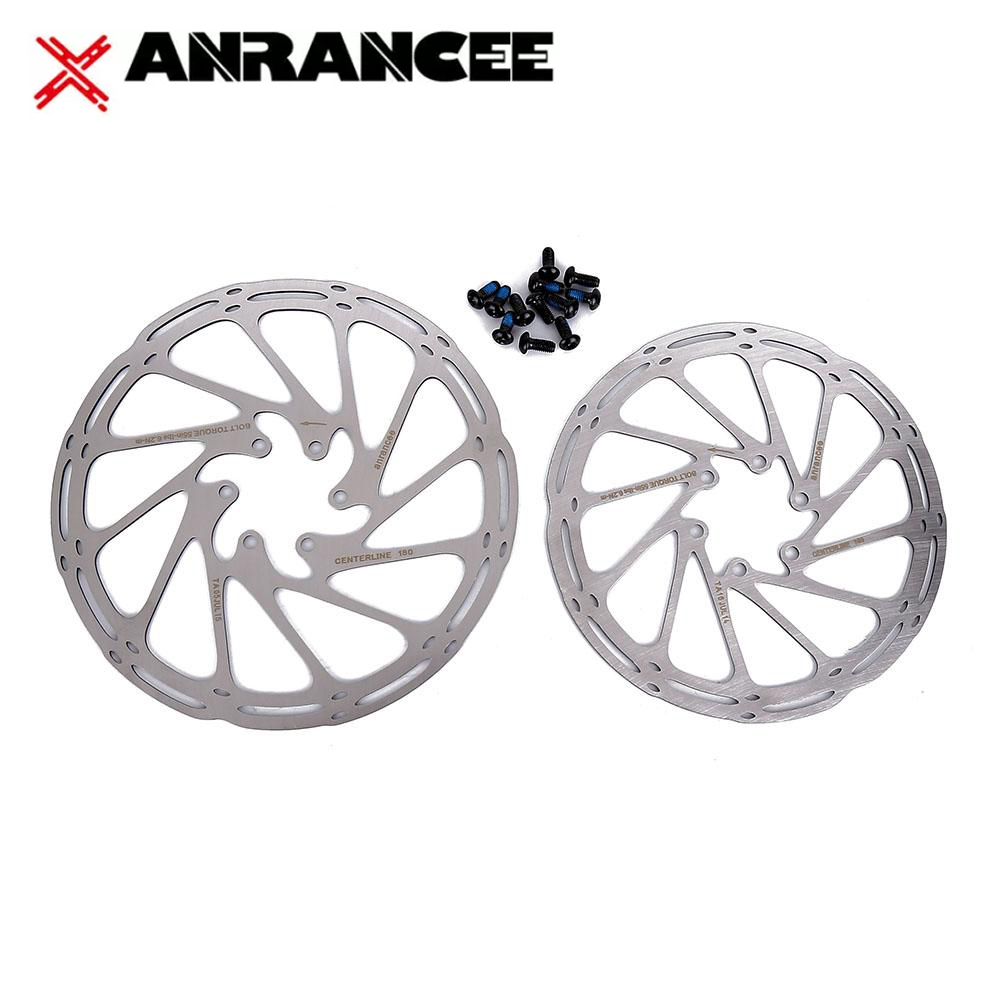 Anrancee centerline disk brake rotor bike bicycle mountainbike mtb disk brake rotor with 6 bolt 160mm 180mm 6 7 inches disc bb5 bb7 mtb bicycle rotor 2 pcs