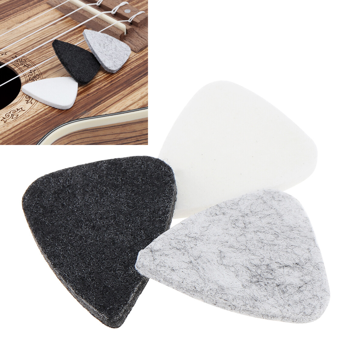 SLADE 10 Pcs Soft Felt Ukulele Pick Plectrum for Concert Soprano Tenor Ukulele 21 23 26