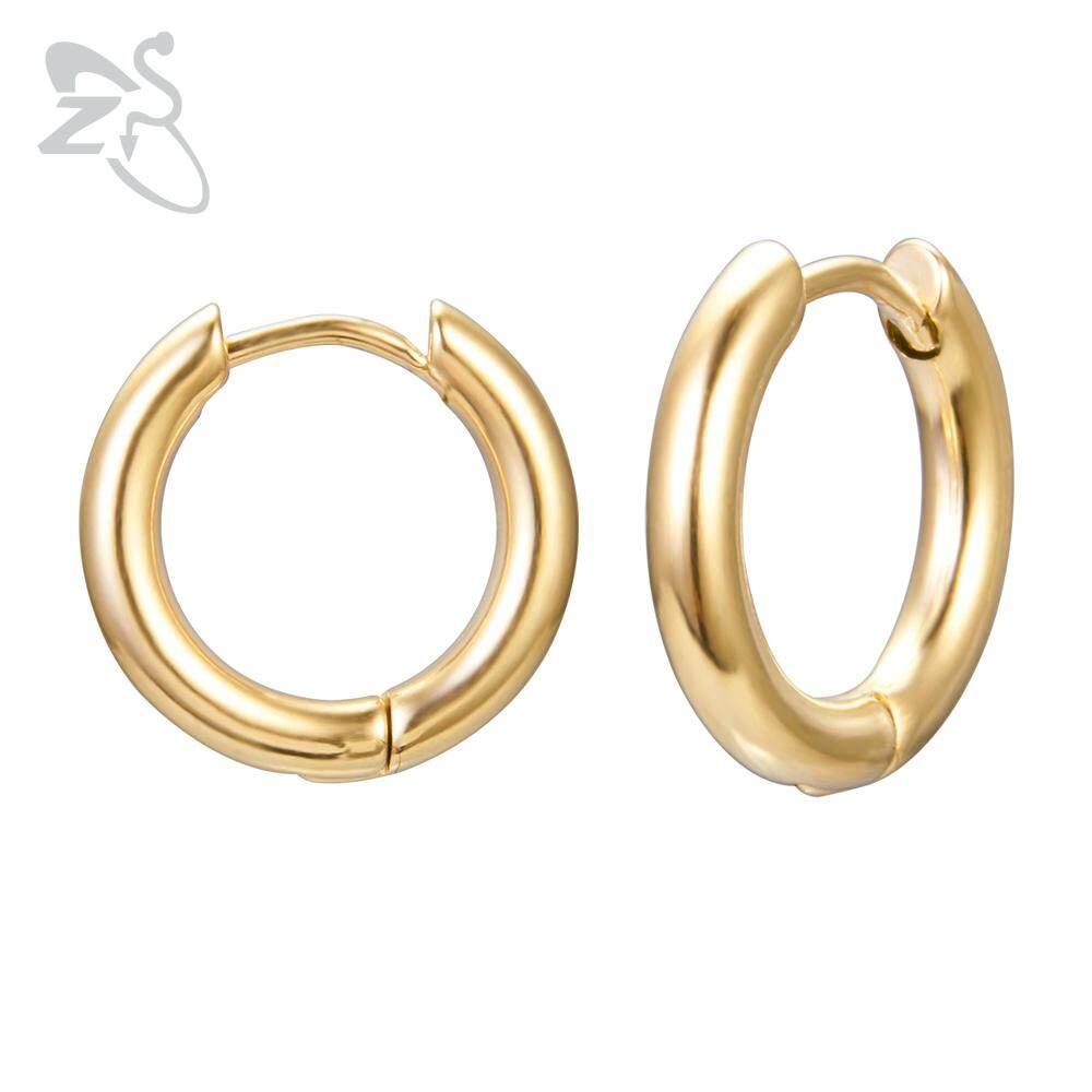 1 Pair 8-20mm Unisex Stainless Steel Hoop Earrings Simple Circle Ear Hoops Round Huggie Hoops Helix Cartilage Earrings Fashion Earrings
