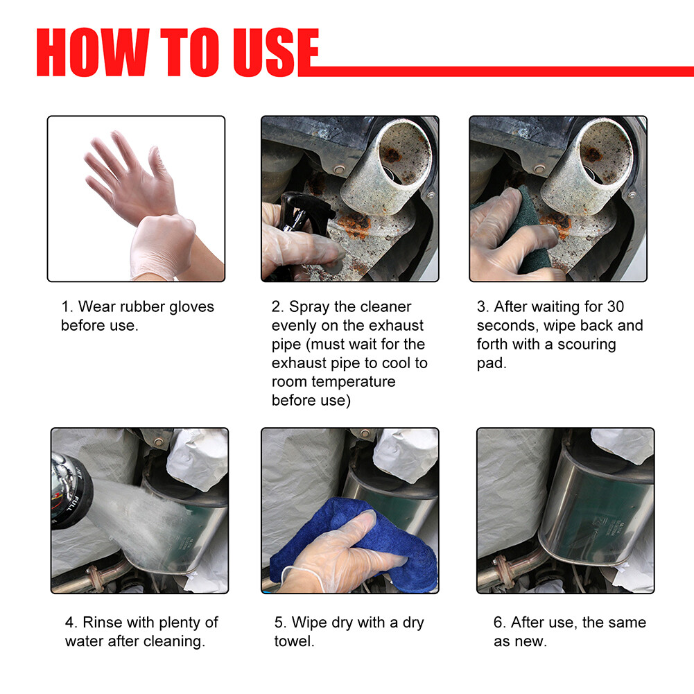 Bình Xịt Tẩy Rỉ Sét Bề Mặt Kim Loại Bộ Dụng Cụ Làm Sạch Ống Xả Ô Tô Xe Máy