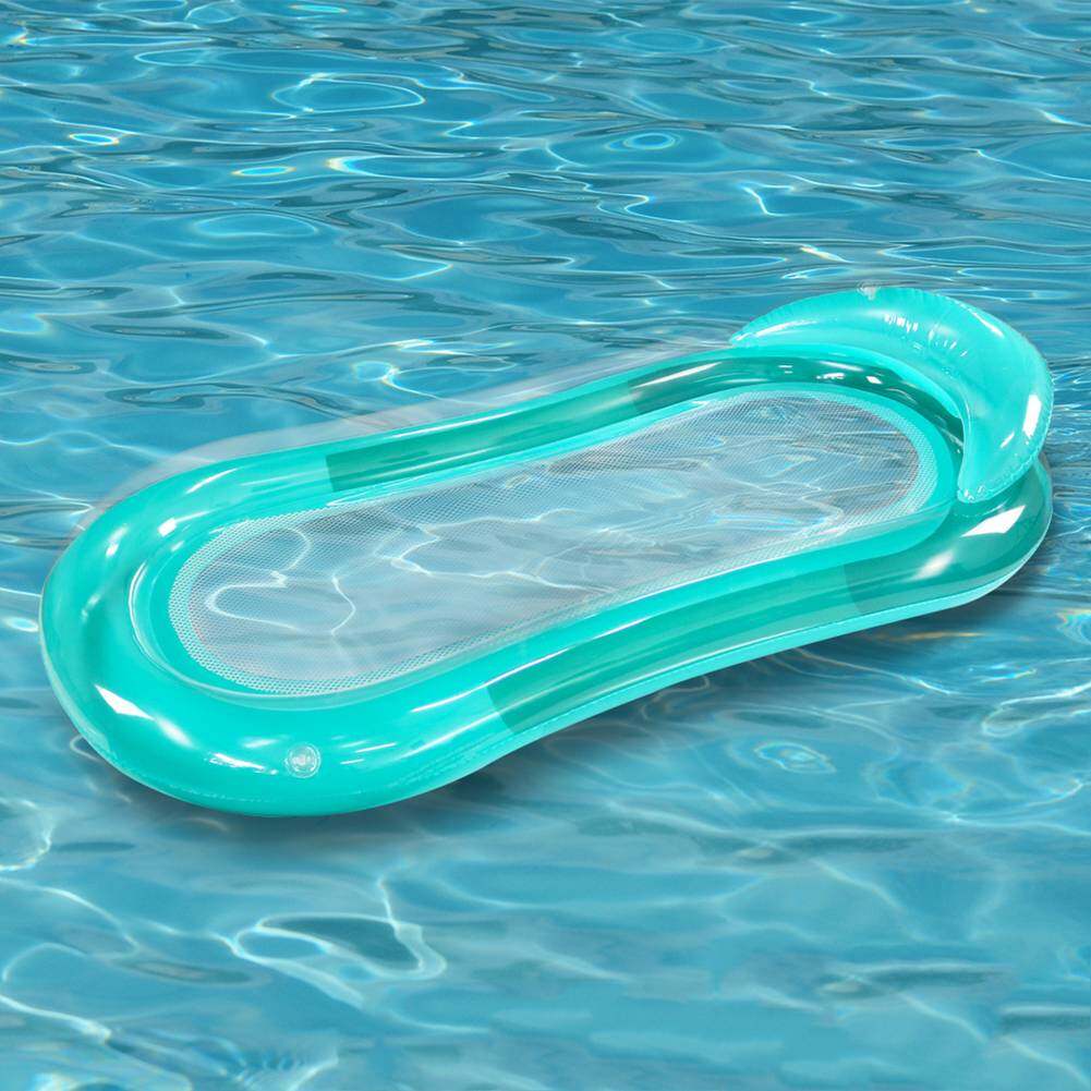 PVC Inflatable Hammock Bed Foldable Water Floating Bed Leak Proof Nozzle Durable Waterproof Wear Resistant Swimming Pool Accessories