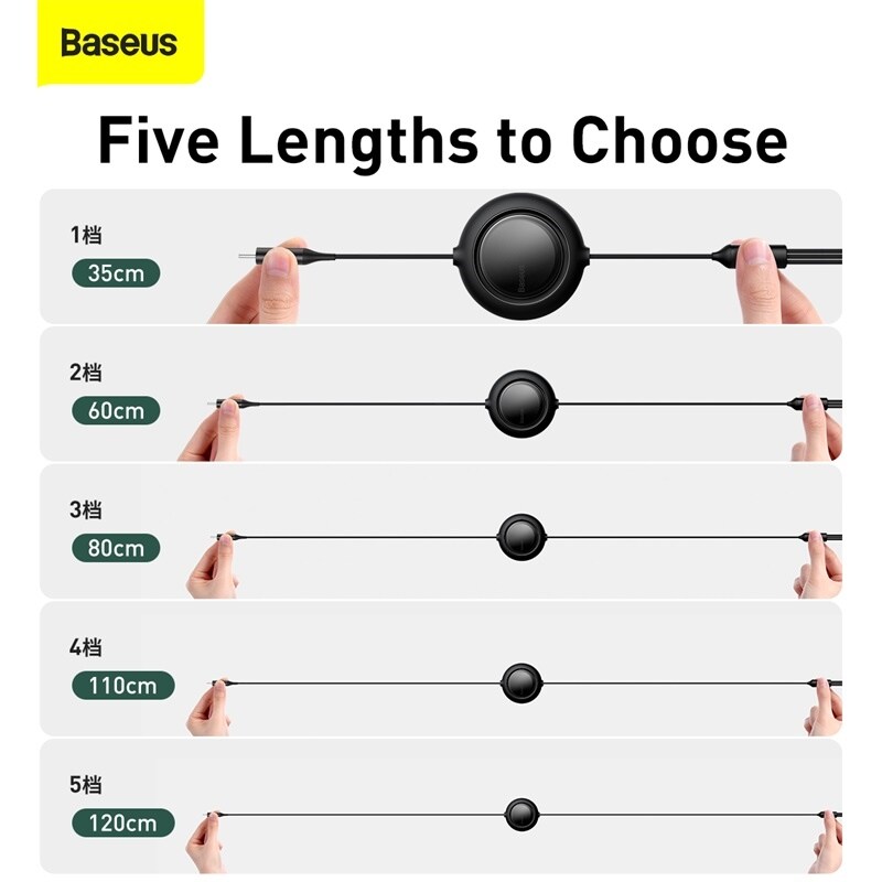 {hot} Baseus 100W 3 in 1 USB C Cable for iPhone 12 13 Charger Micro USB Type C Fast Charge for Macbook Samsung Xiaomi Retractable Cord
