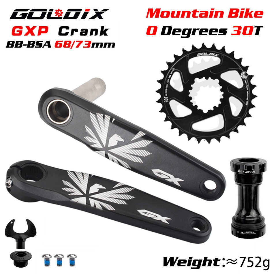 Fovno Bicycle Crankset Direct Mount Mountain bike GXP Crank 170mm HollowTech Aluminum alloy MTB bicycle crank bike parts