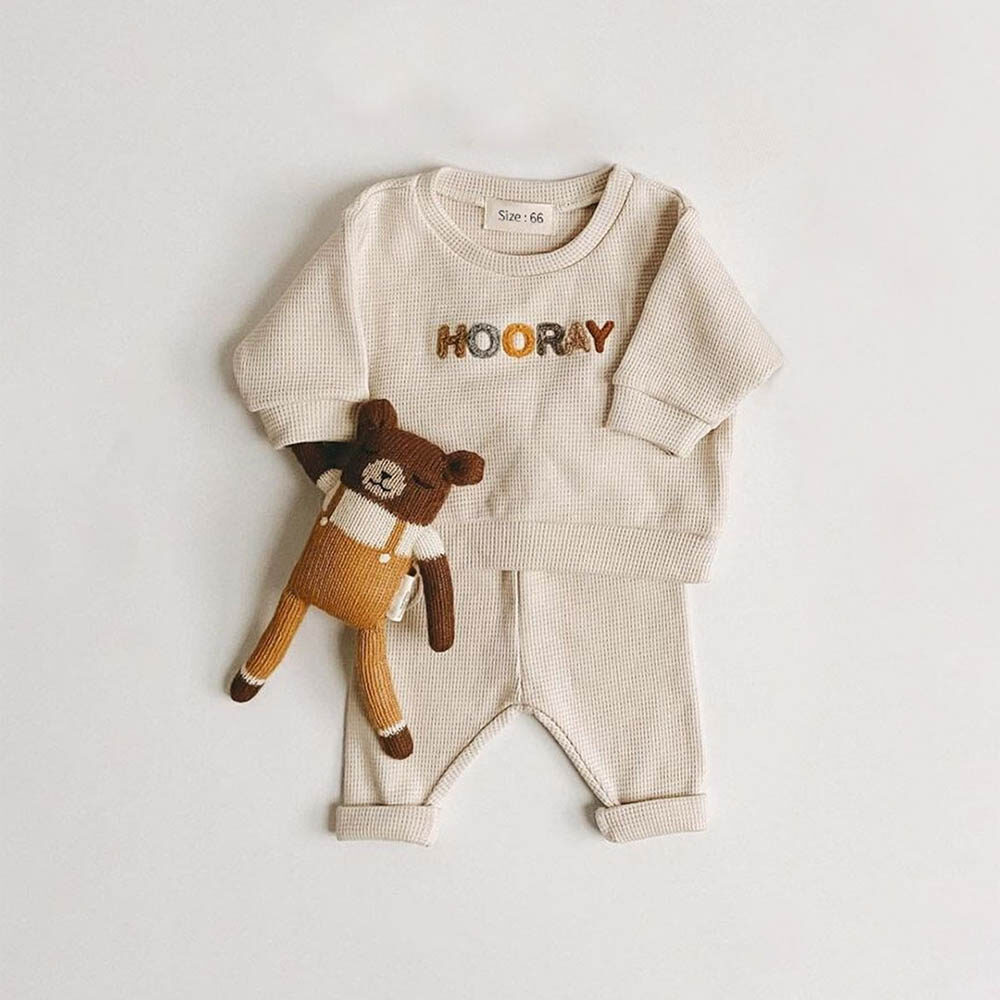 Bear Leader Kids Boys Clothes Sets 2023 Spring and Autumn Baby Boy Sweater Suit Waffle Baby Baby Clothes Casual 2pcs Set 6M-3Years