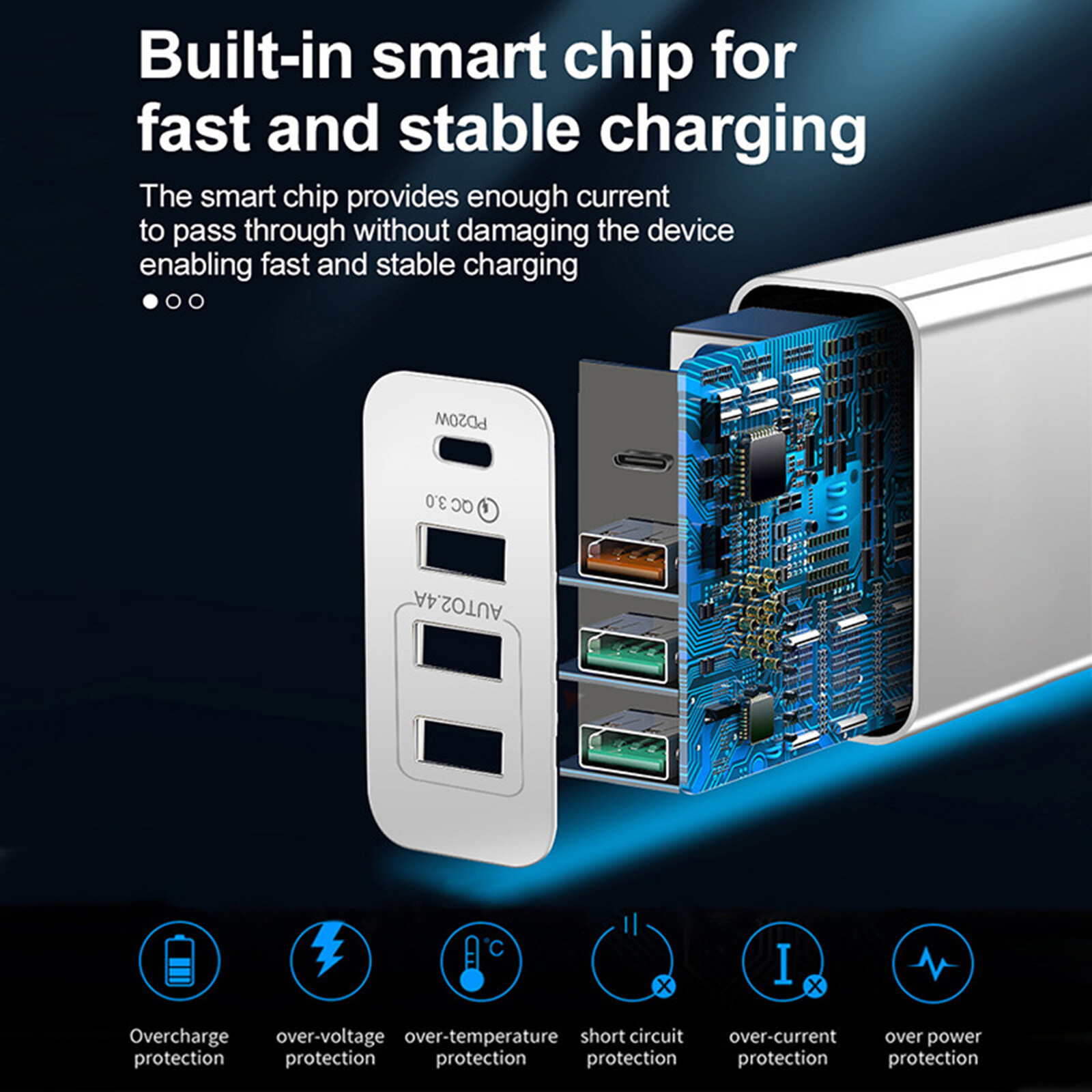 4 Port High Speed Socket UK Type Charger
