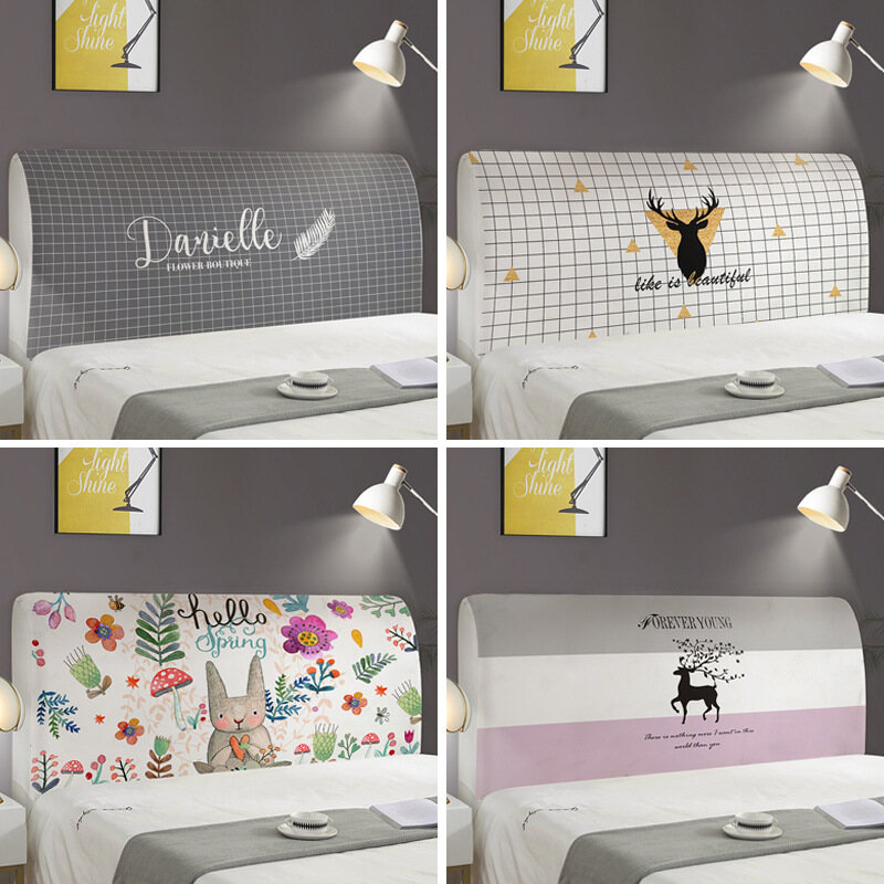 Nordic Style Bed Backboard Slipcover Elastic Headboard Cover Dust Cover Bed Head Back Protection All-inclusive