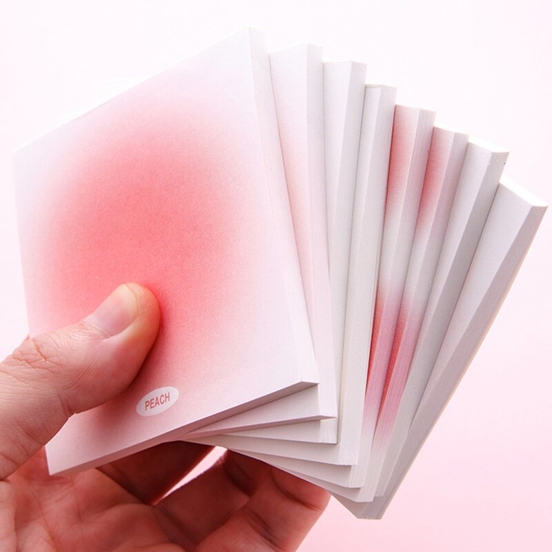 50 Tờ Giấy Ghi Chú Dòng Màu Hồng Chuyển Sắc Giấy Ghi Nhớ Di Động Cho Học Sinh