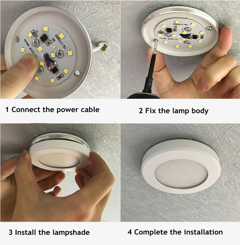 LED Downlight Mini Surface Mounted Spotlight Tri Color 220V 240V 3W 5W 7W Panel Light Ultra thin Indoor Lighting Home Kitchen Cabinet Lamp