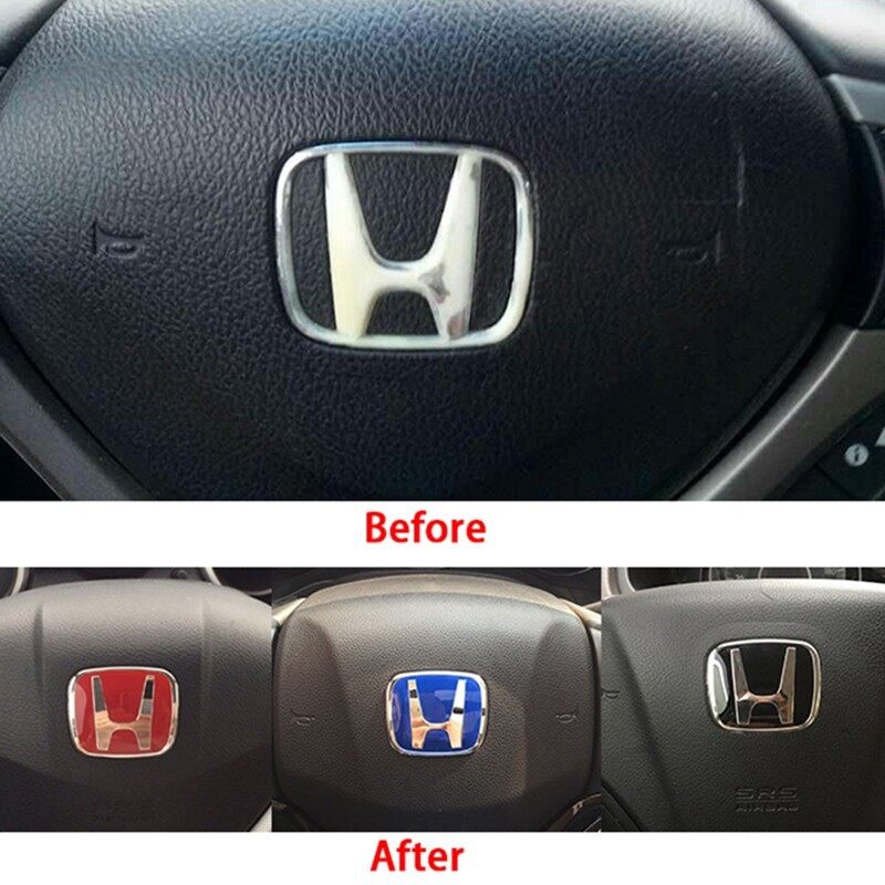 JC | Miếng Dán Vô Lăng Ô Tô 52*42Mm, Dành Cho Honda CRV(06-11) / Accord (03-06) Phụ Kiện Đề Can Huy Hiệu Biểu Tượng Ô Tô