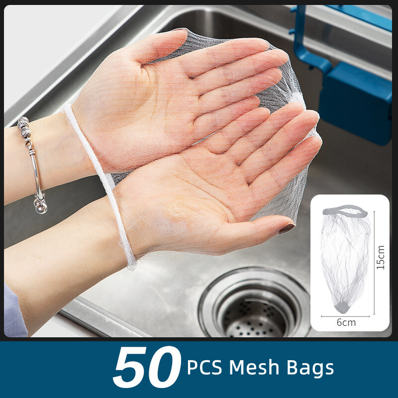 Homenhome Sink Filter Rack Kitchen Foldable Sink Strainer Mesh Bag Stand Waste Garbage Net Shelf Anti-Clogging Disposable Garbage Mesh Bag