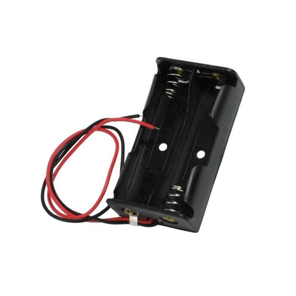 Aideepen Hộp Đựng Kẹp Pin Bằng Nhựa Chính Hãng Hộp Đựng Cho 2 Pin AA Có Dây