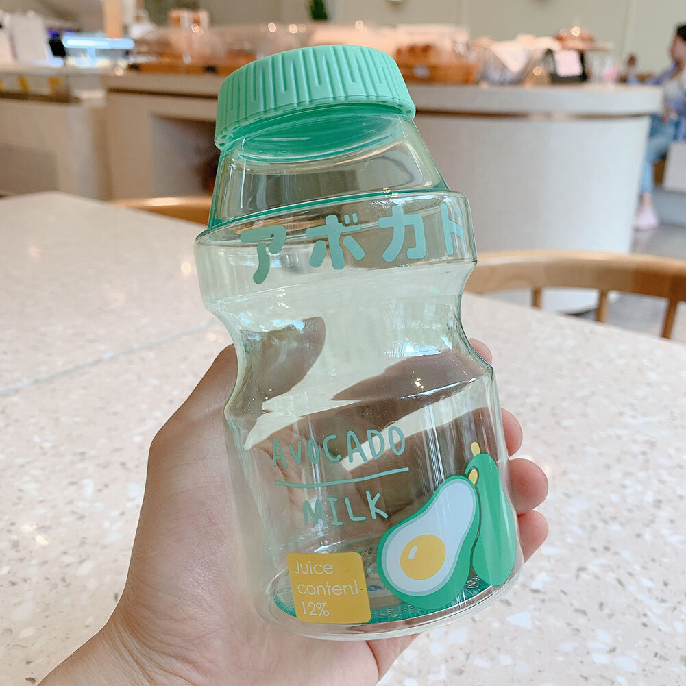480ml Fruit Plastic Water Bottle BPA Free Portable Water Bottles Cute Leak Proof Travel Drinking Bottle Shaker For Girl Kids Cup