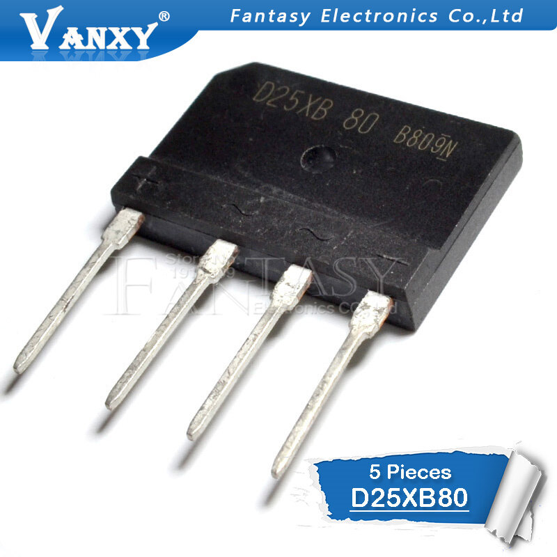 5pcs d25xb80 d25sba80 bridge rectifier 25a 800v new and original ic