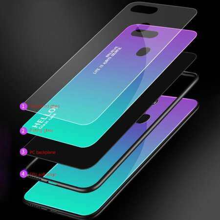 สำหรับ OPPO Realme 2 Pro กรณี Gradient ที่มีสีสันกระจกเทมเปอร์ Hard ฝาหลังเคสโทรศัพท์สำหรับ Realme 2 Pro กันกระแทก