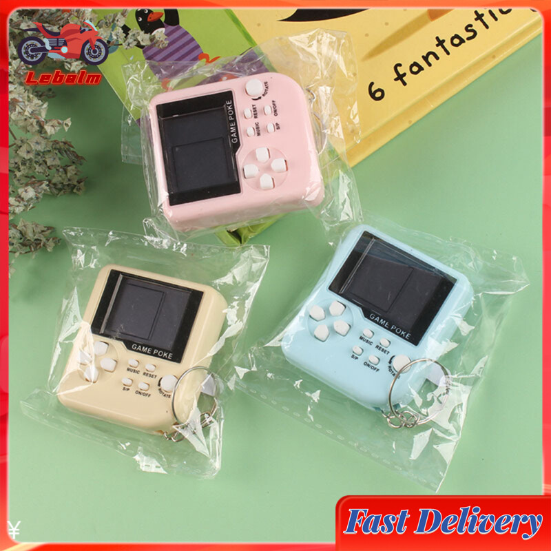 Lebalm【Ready Stock】Mini Handheld Electronic Game Toy Multicolor Cute Key Chain Pendant Nostalgic Toy