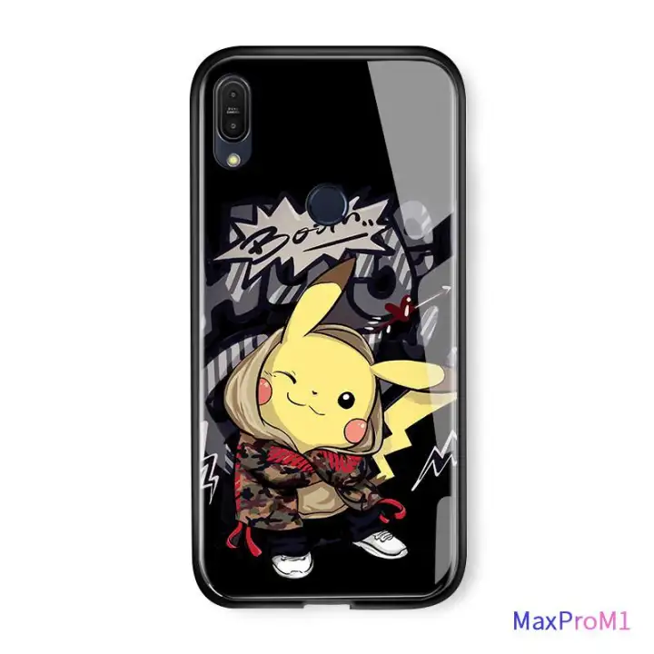 For Asus Zenfone Max Pro M1 Zb601kl Zb602kl Cartoon Pokemon Pocket Monster Pokemon Pikachu Poke Ball Casing Phone Case Shockproof Tempered Glass Back Cover Lazada Ph