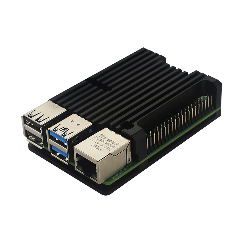 Raspberry Pi 4 Aluminum Alloy Case Ultra-thin CNC Metal Shell Passive Cooling Black Enclosure Box for Raspberry Pi 4 Model B